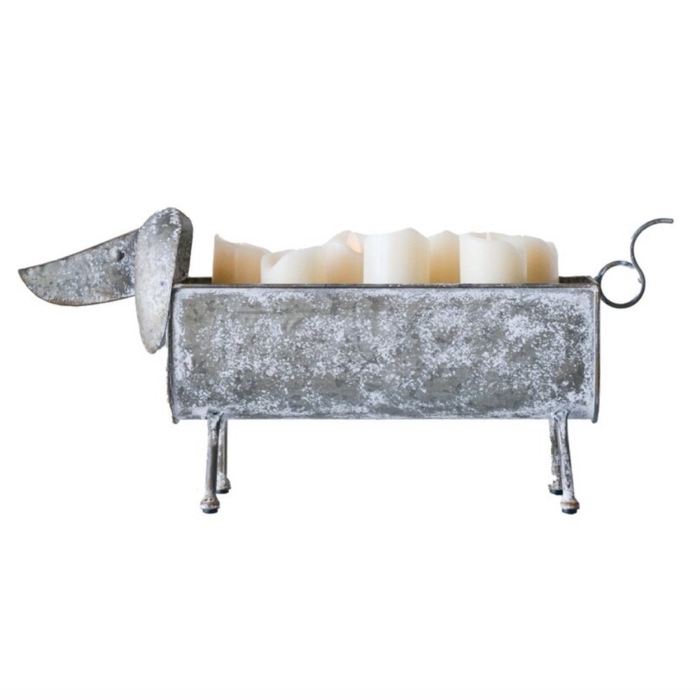 Dachshund Metal Dog Planter 🐾 Doxie Wiener